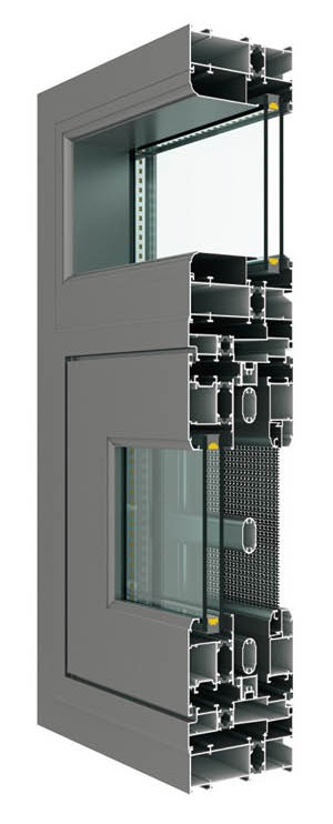 CS108內外平框內開(kāi)內倒隔熱窗紗一體系列